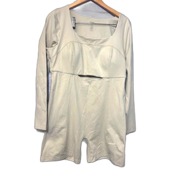 girlfriend collective Pants - Girlfriend Collective Kelsey seamed unitard size XXL Beige Light Tan Workout Set